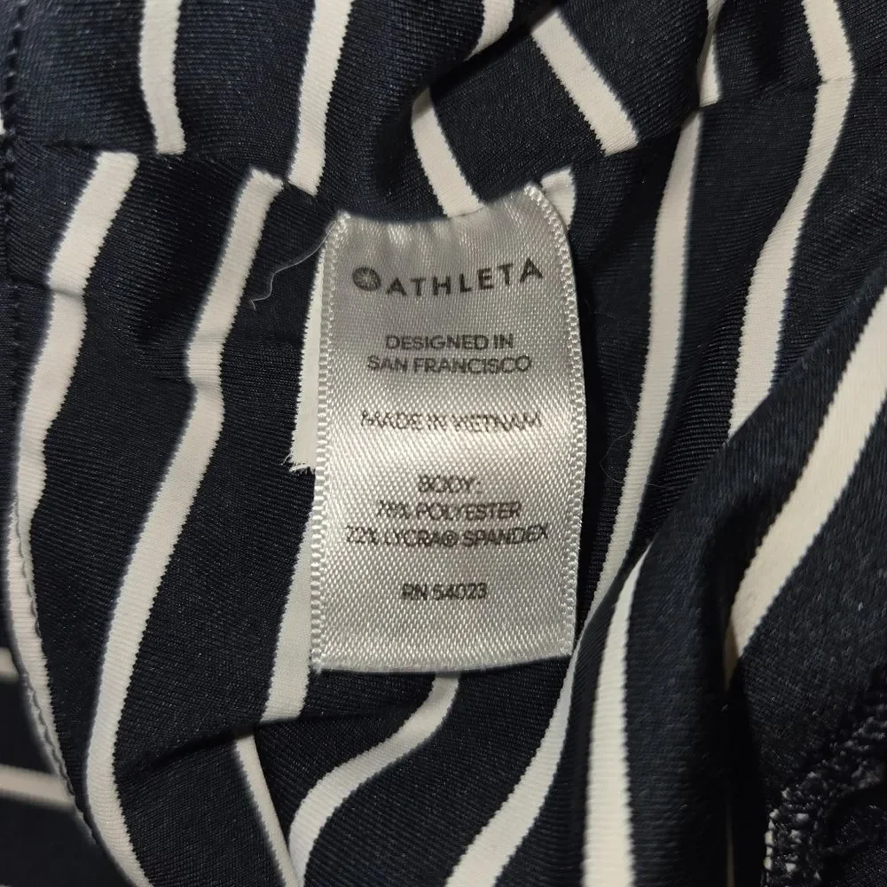 Athleta Stripe Contender 7/8 Tights, Navy & White Compression Leggings Small